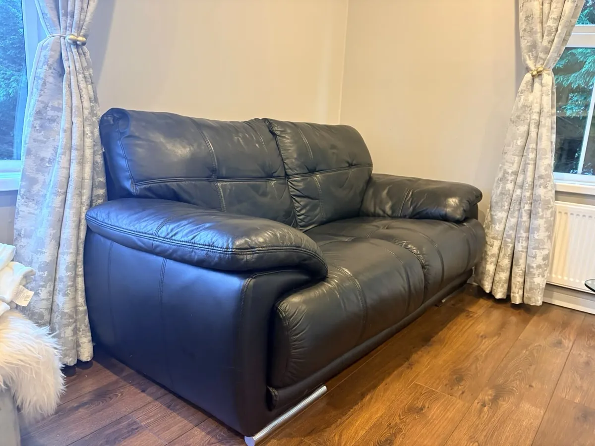 Leather Two seater Three seater couch - Image 4