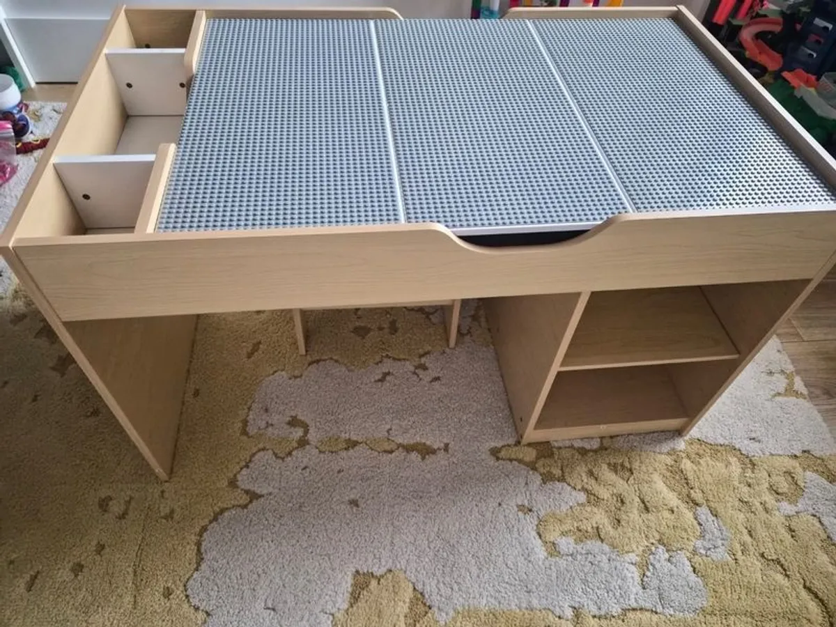 Build 'n' Store Wooden Desk Building Table - Image 1