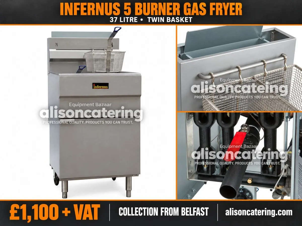 Infernus 5 Burner 37L Twin Basket Gas Fryer - Image 1