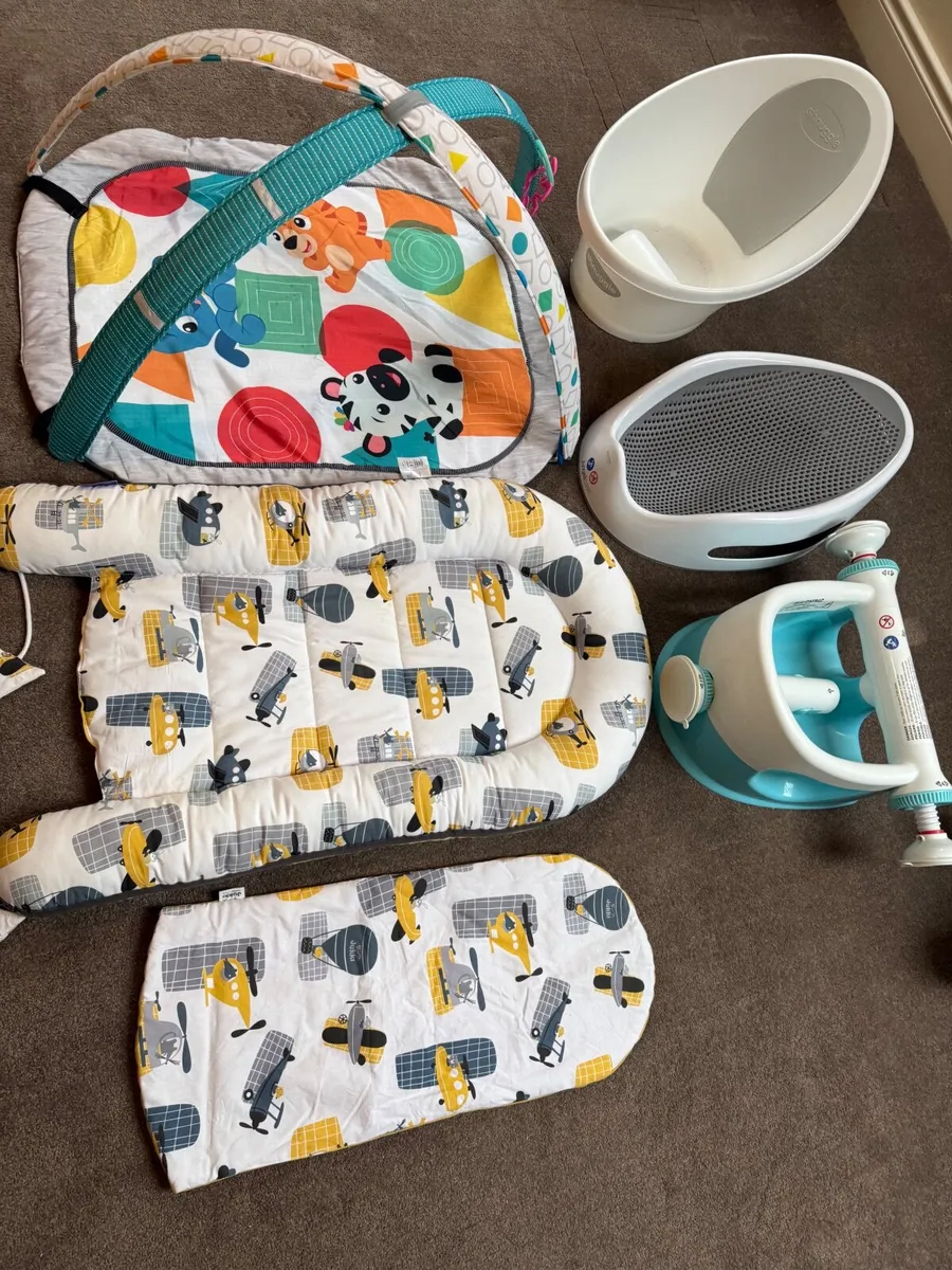 Jukki Baby Nest Set – Aeroplane Print, Pram Liner - Image 2