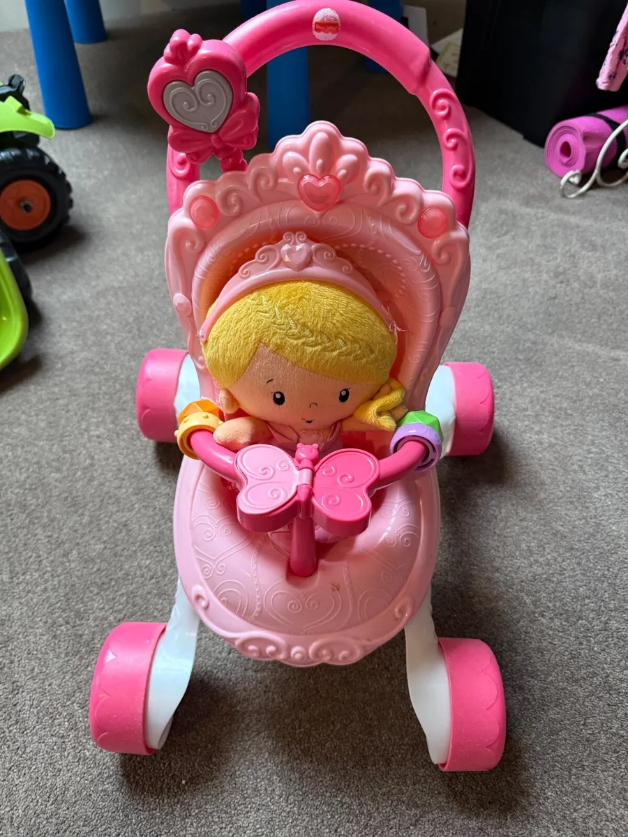 Fisher-Price Princess Musical Walker Stroller, Bab - Image 2