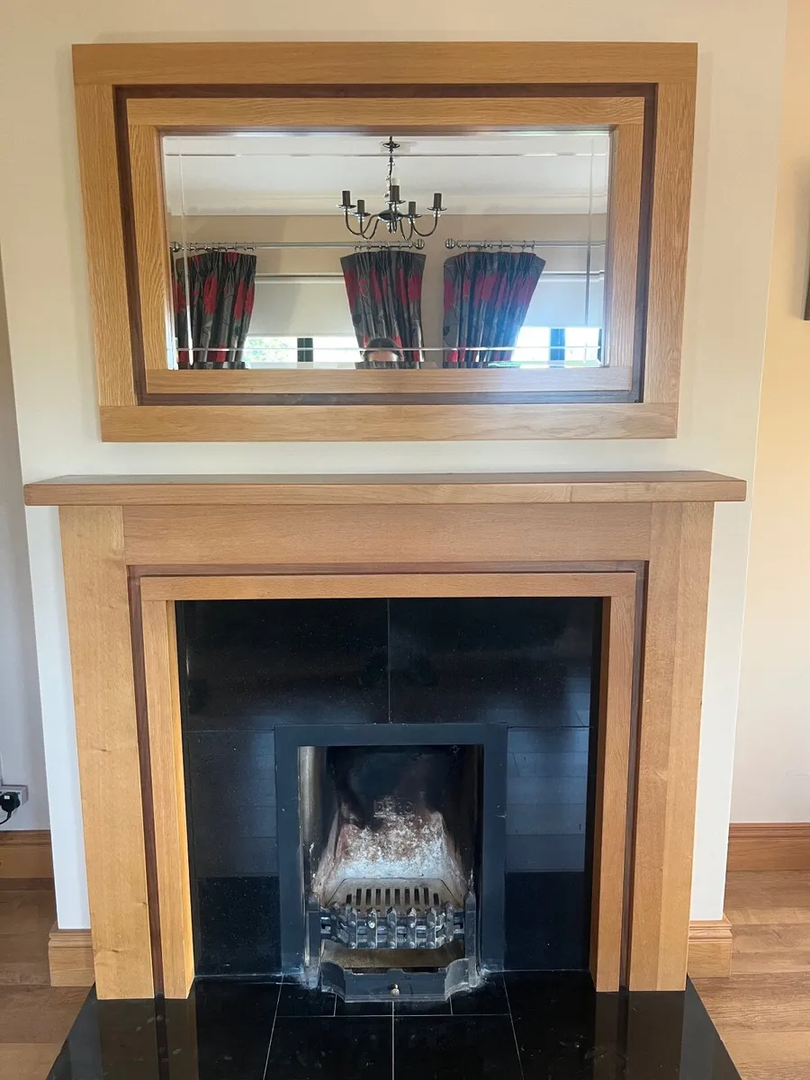 Fireplace and mirror