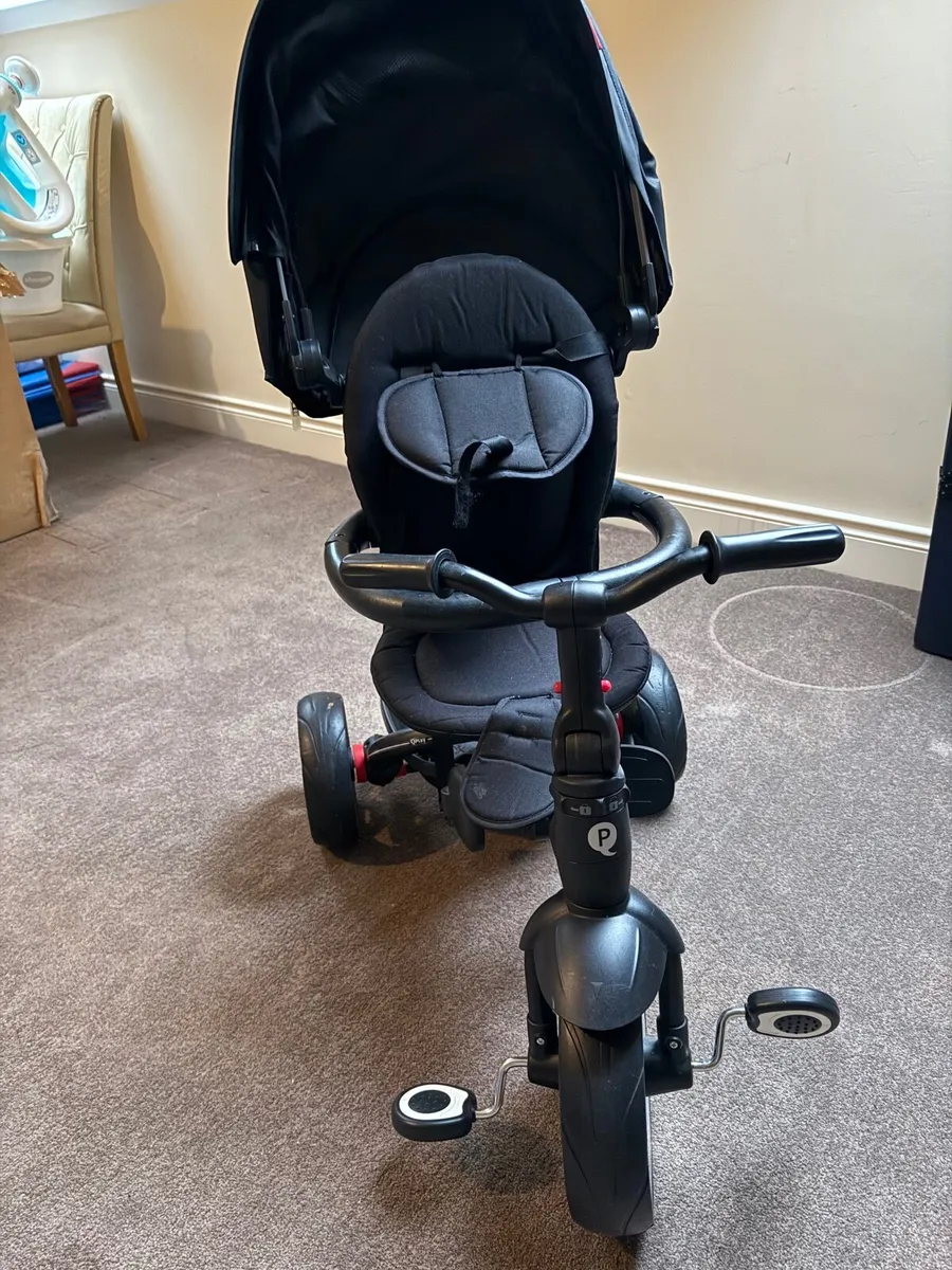 QPlay Rito 4-in-1 Folding Trike, Black, Parent Pus - Image 3