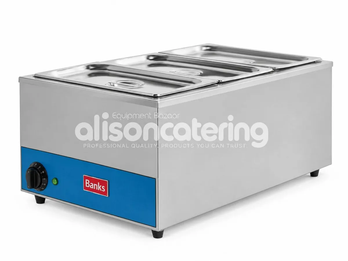 Banks 3-Pan Electric Bain Marie with Lids - Image 2