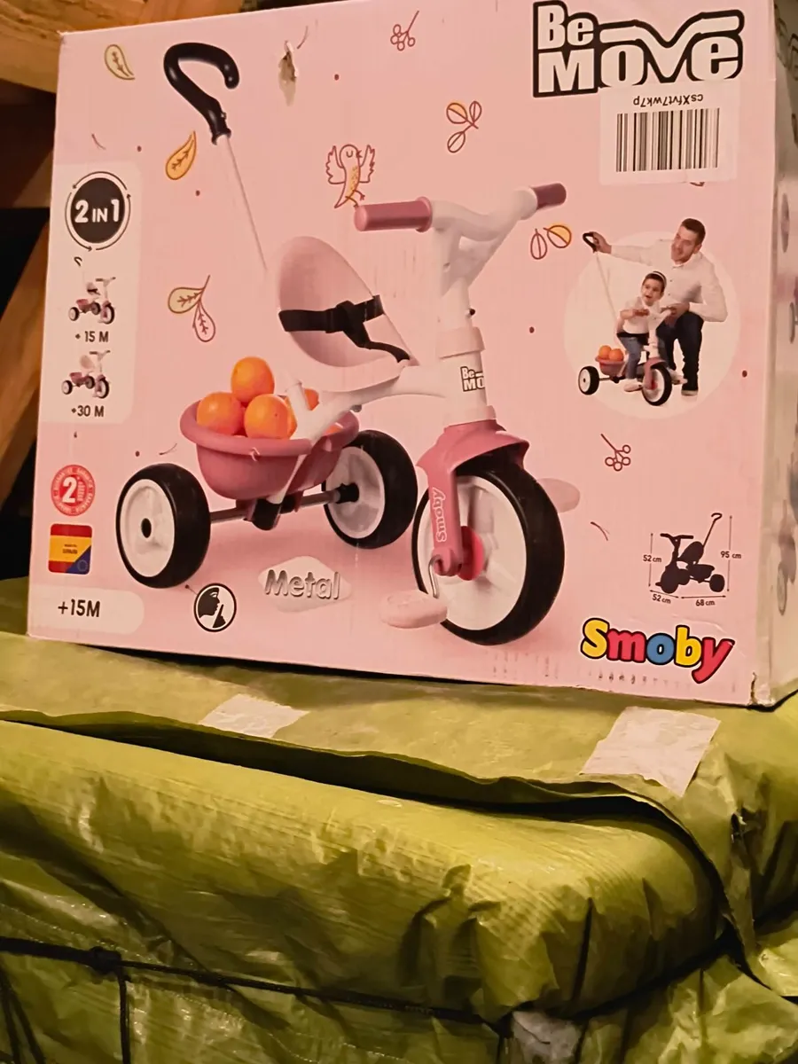 SMOBY BE MOVE PINK CHILDRENS TRICYCLE - Image 3