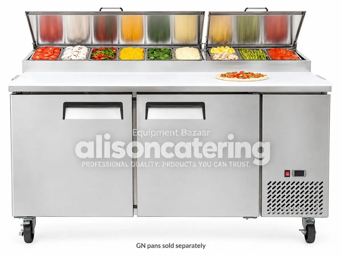 Atosa 2-Door Pizza Prep Fridge 566L - 1.7m - Image 2