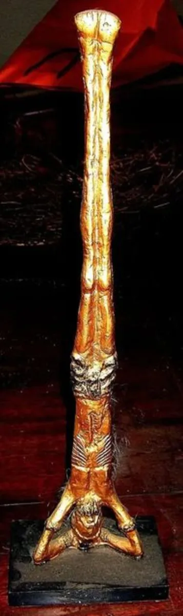 Vintage Gilded Bronze Handstand Acrobat Sculpture - Image 3