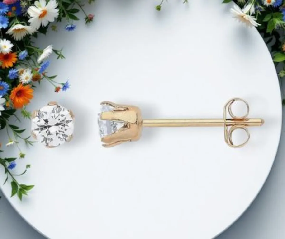 Classic 9k Gold Diamond Solitaires - Image 4
