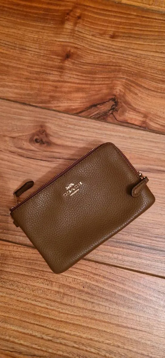 Coach Brown Leather Double Zip Wallet – Never Used - Image 1
