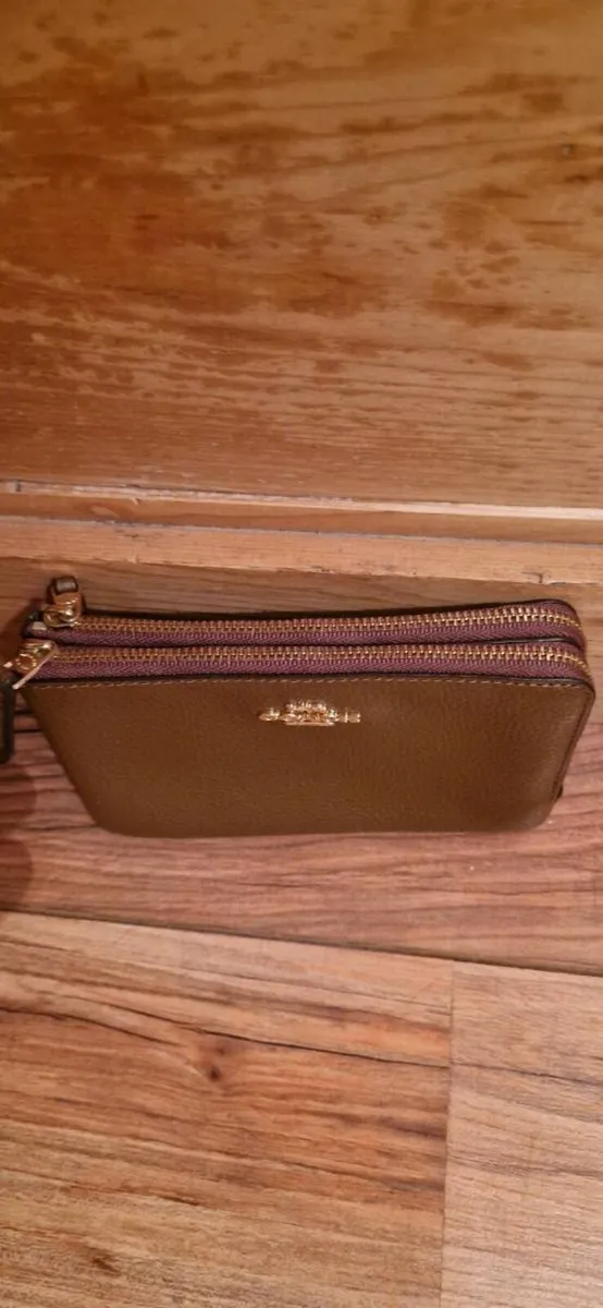 Coach Brown Leather Double Zip Wallet – Never Used - Image 2