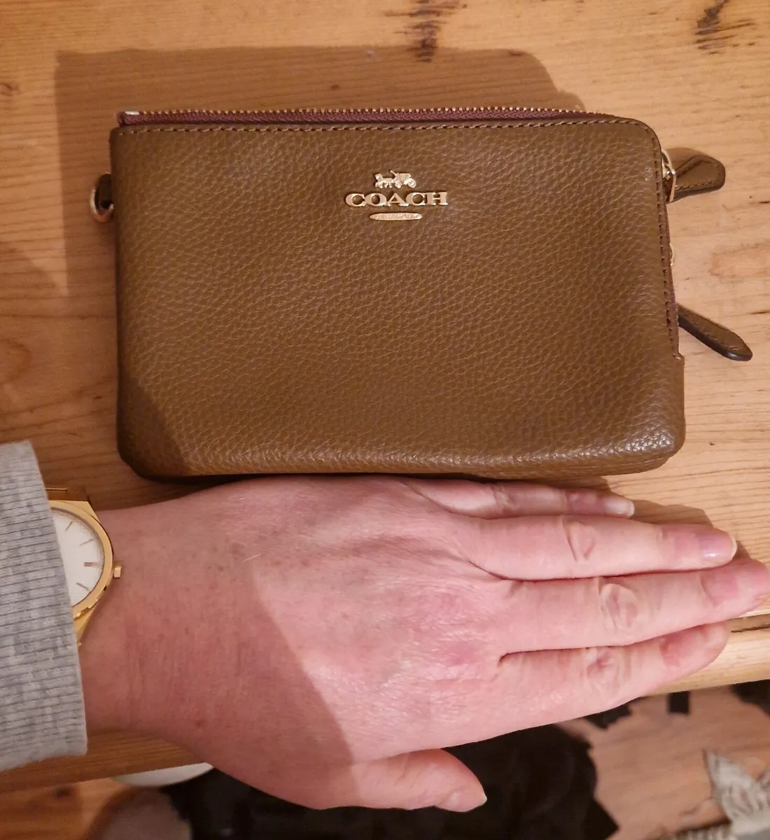Coach Brown Leather Double Zip Wallet – Never Used - Image 3