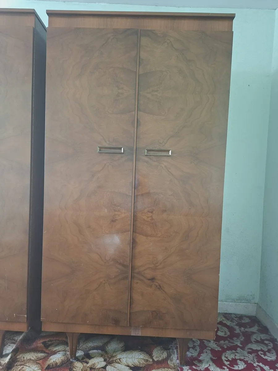 Mid-Century 3 piece bedroom set burr walnut - Image 3