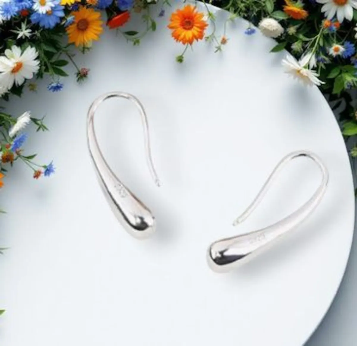 Silver Teardrop Earrings – Unworn Ex-Display - Image 2