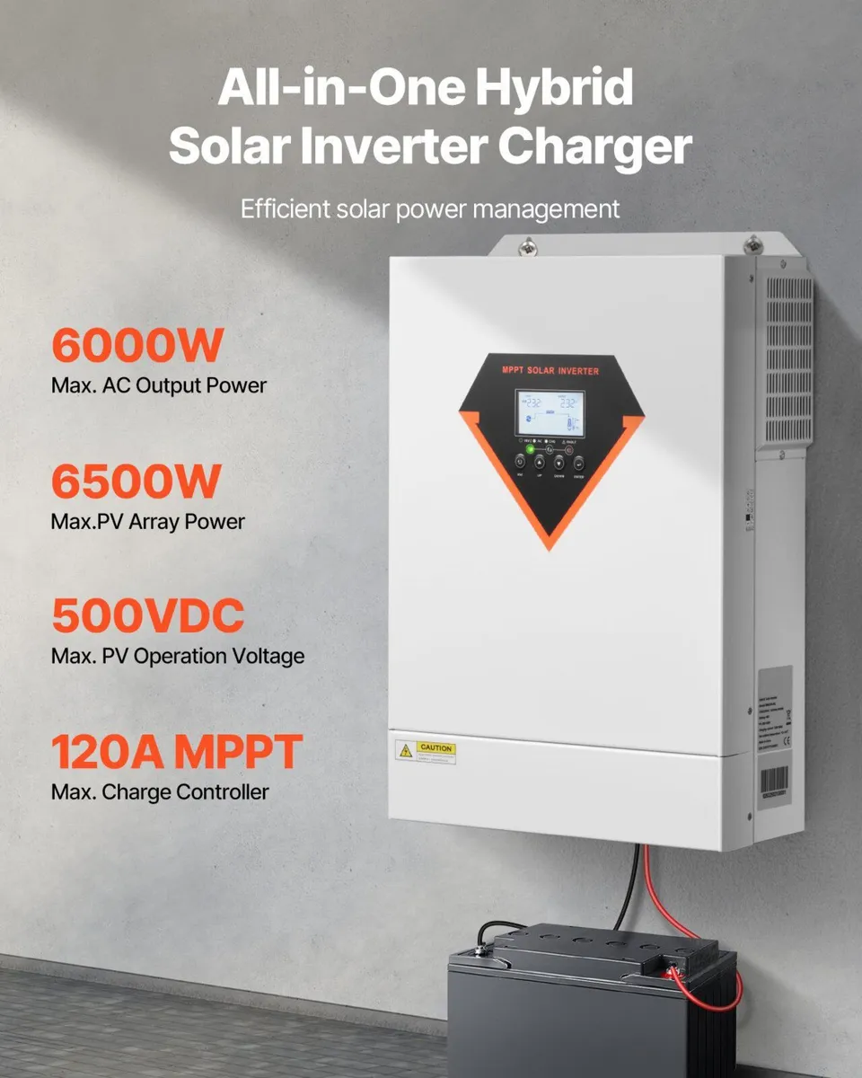 6000W Hybrid Solar Inverter 48V MPPT Off-Grid - Image 3
