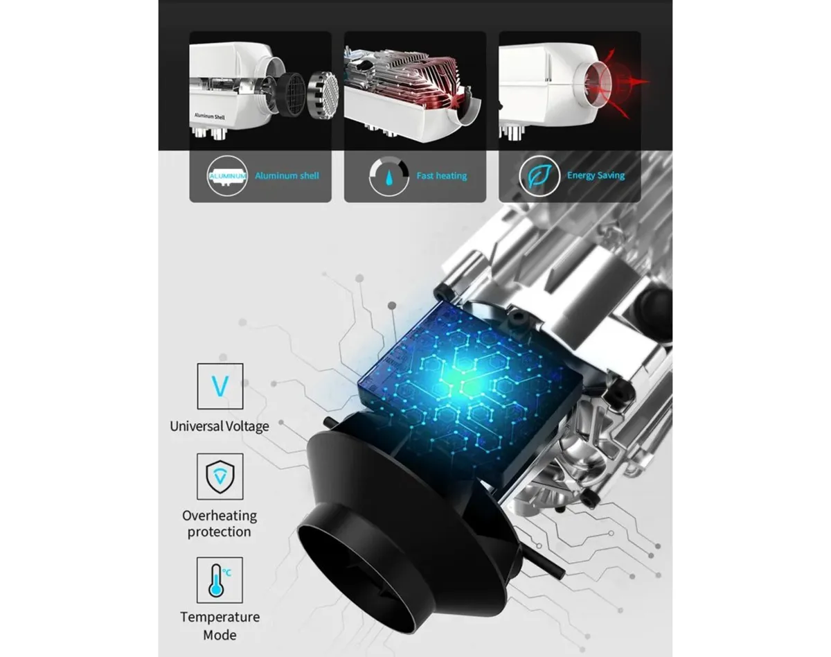 Diesel heater with ALUMINUM shell, App, Timer, - Image 3
