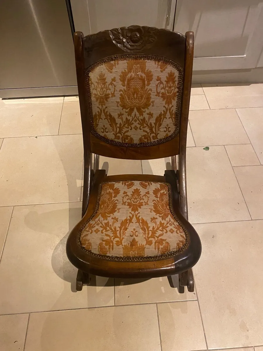 Beautiful antique wooden childs rocking chair