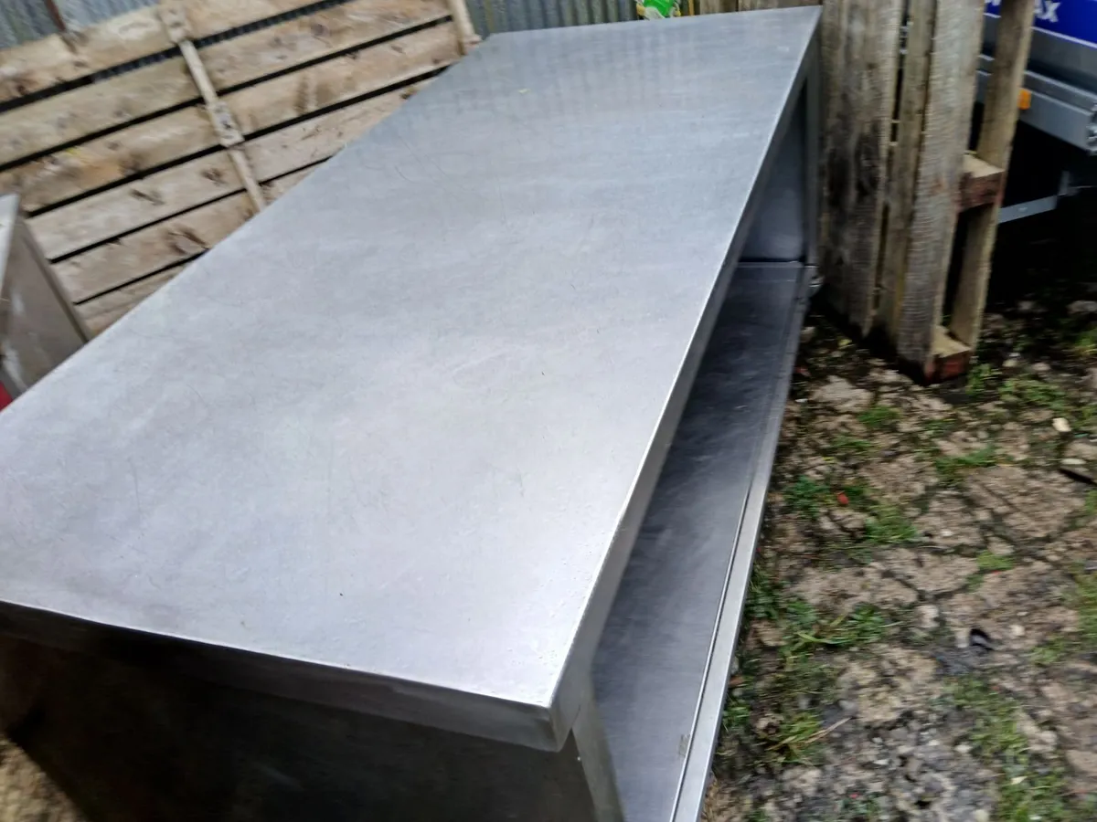 Staneless steel cabbinet bakers table on wheels - Image 1