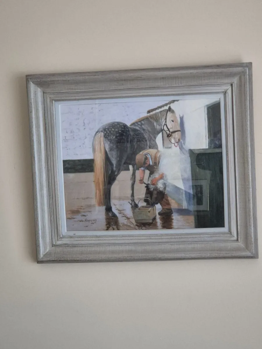 Farrier dapple horse painting