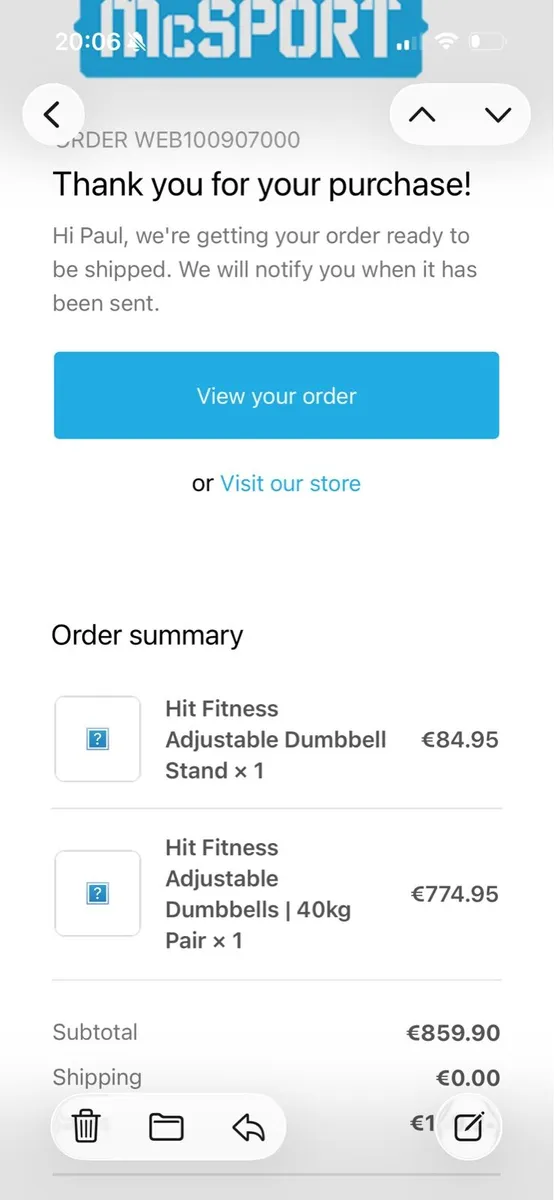 Adjustable Dumbells - 40kg - Image 3