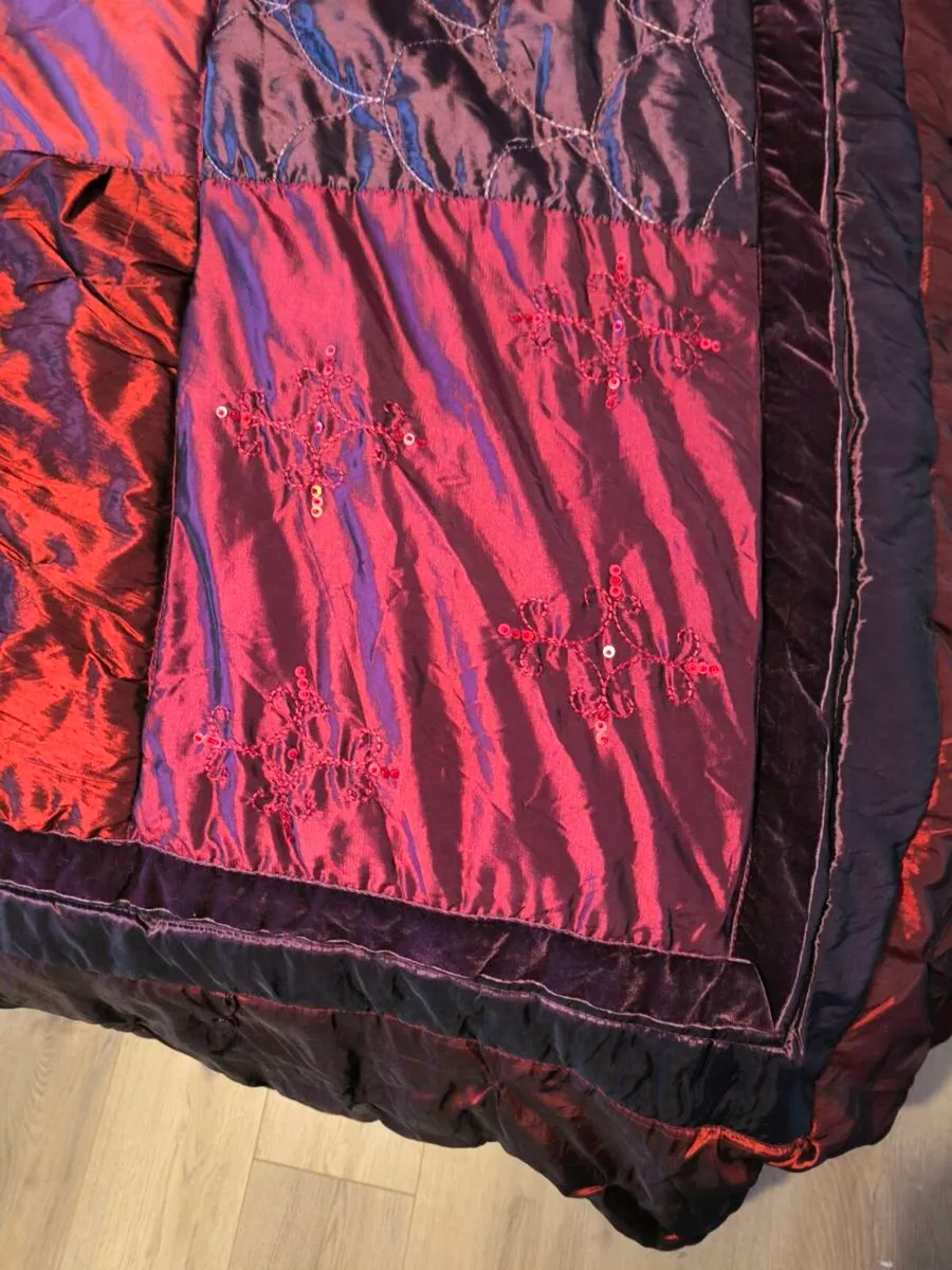 Bedspread - Burgundy, Pink and Purple Double - Image 3