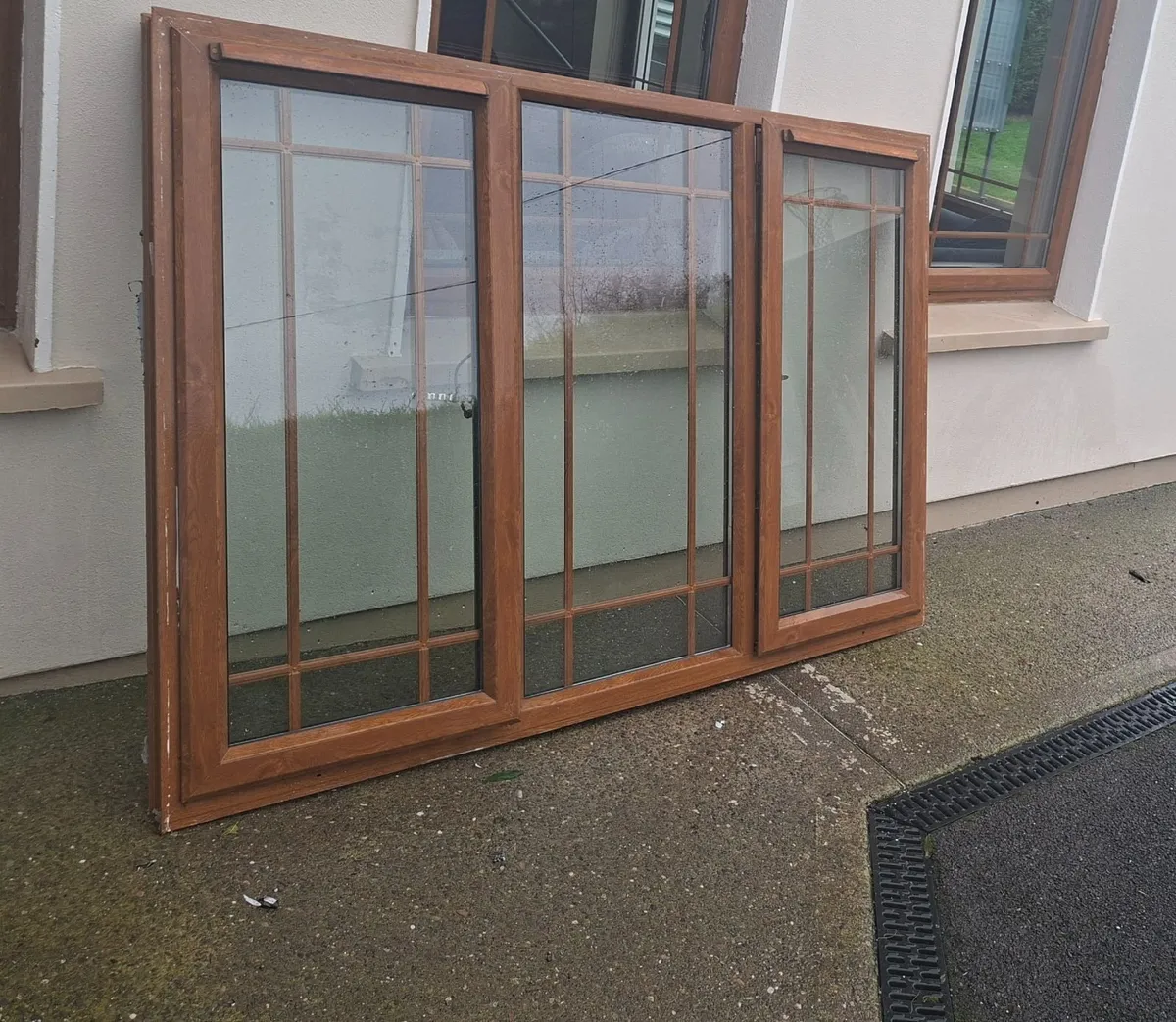 Golden Oak brown PVC window - Image 2