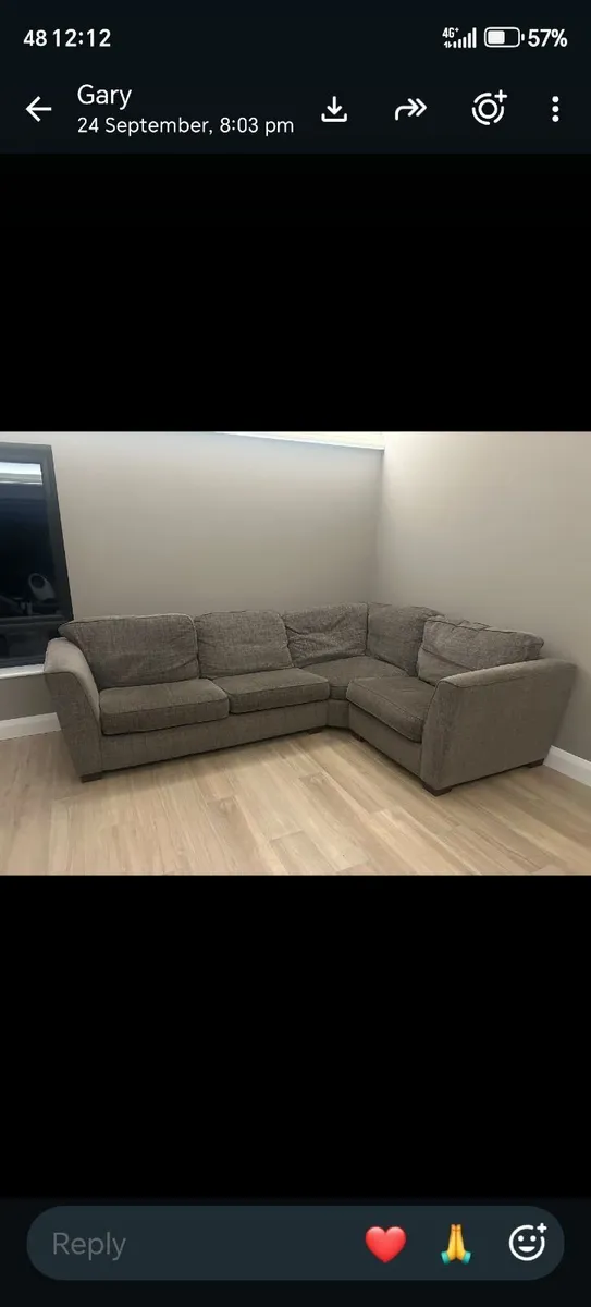 L shaped couch and 3 seater - Image 1