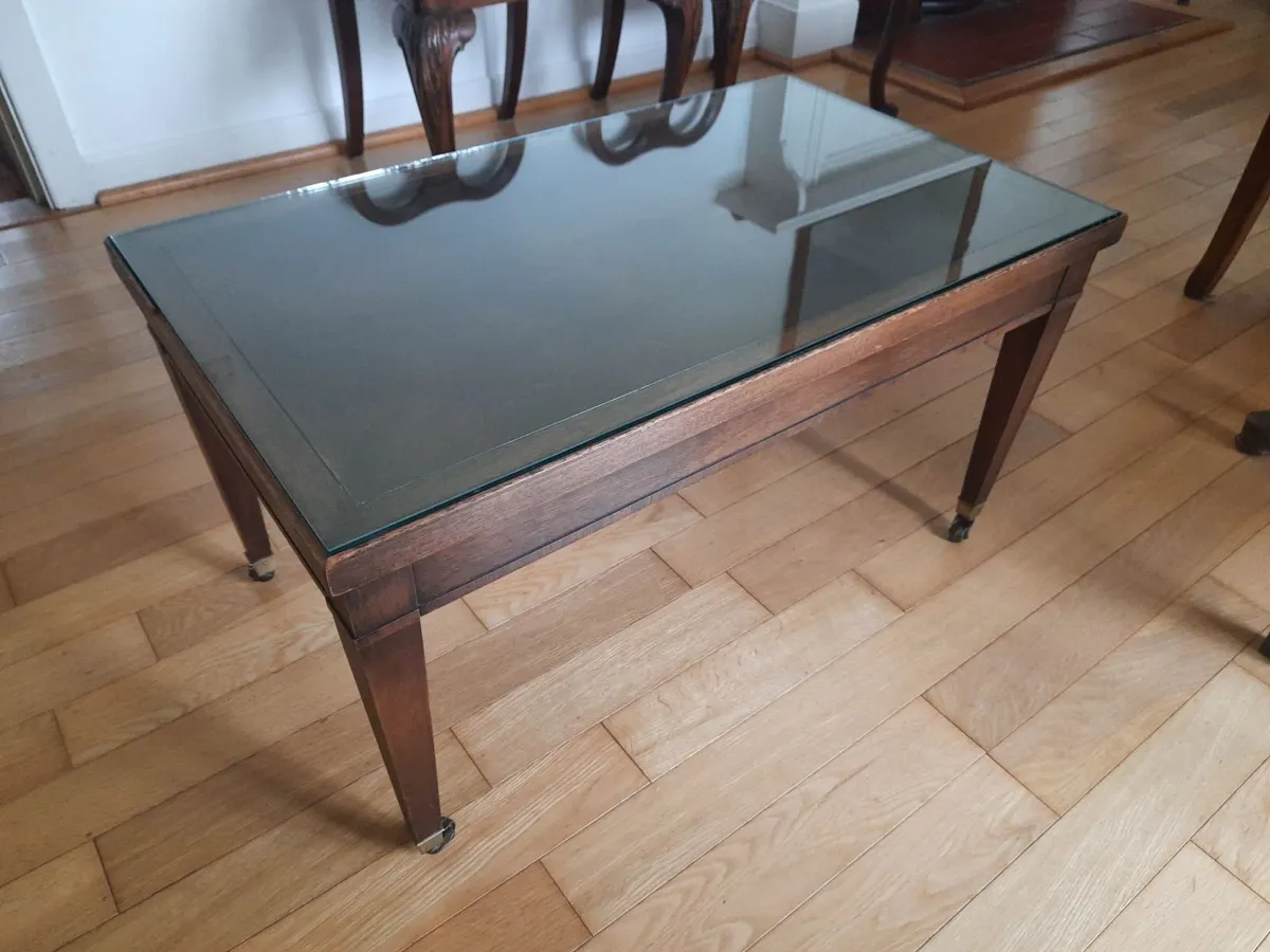 Glass Covered Coffee Table - Image 1