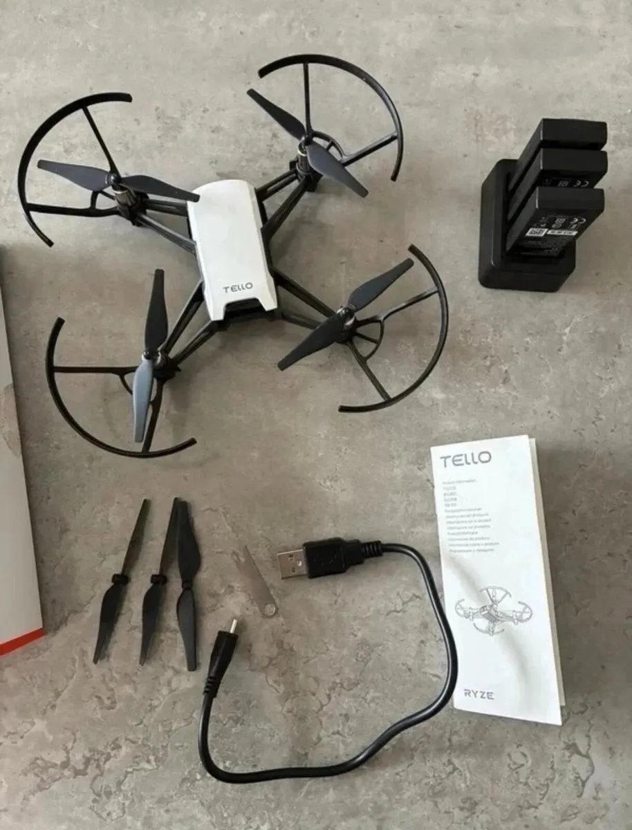 DJI Tello mini drone in white and black - Image 1