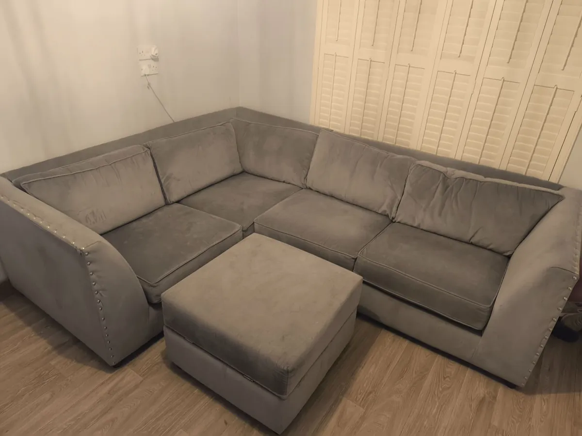 LHS Corner Sofa with Storage Footstool - Image 3