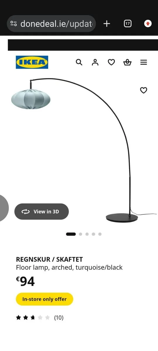As new tall arched wrought iron floor lamp - Image 1