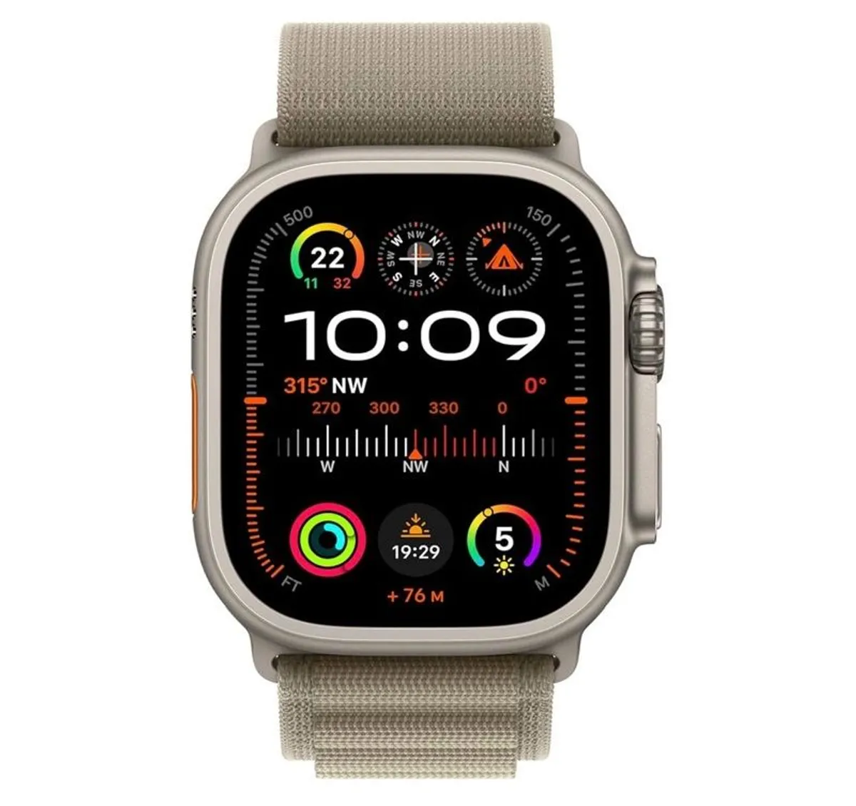 Apple Watch Ultra 2, GPS + Cellular 49mm, Smartwatch with Rugged Titanium Case & Olive Alpine Loop S. Fitness Tracker, Precision GPS - Image 1