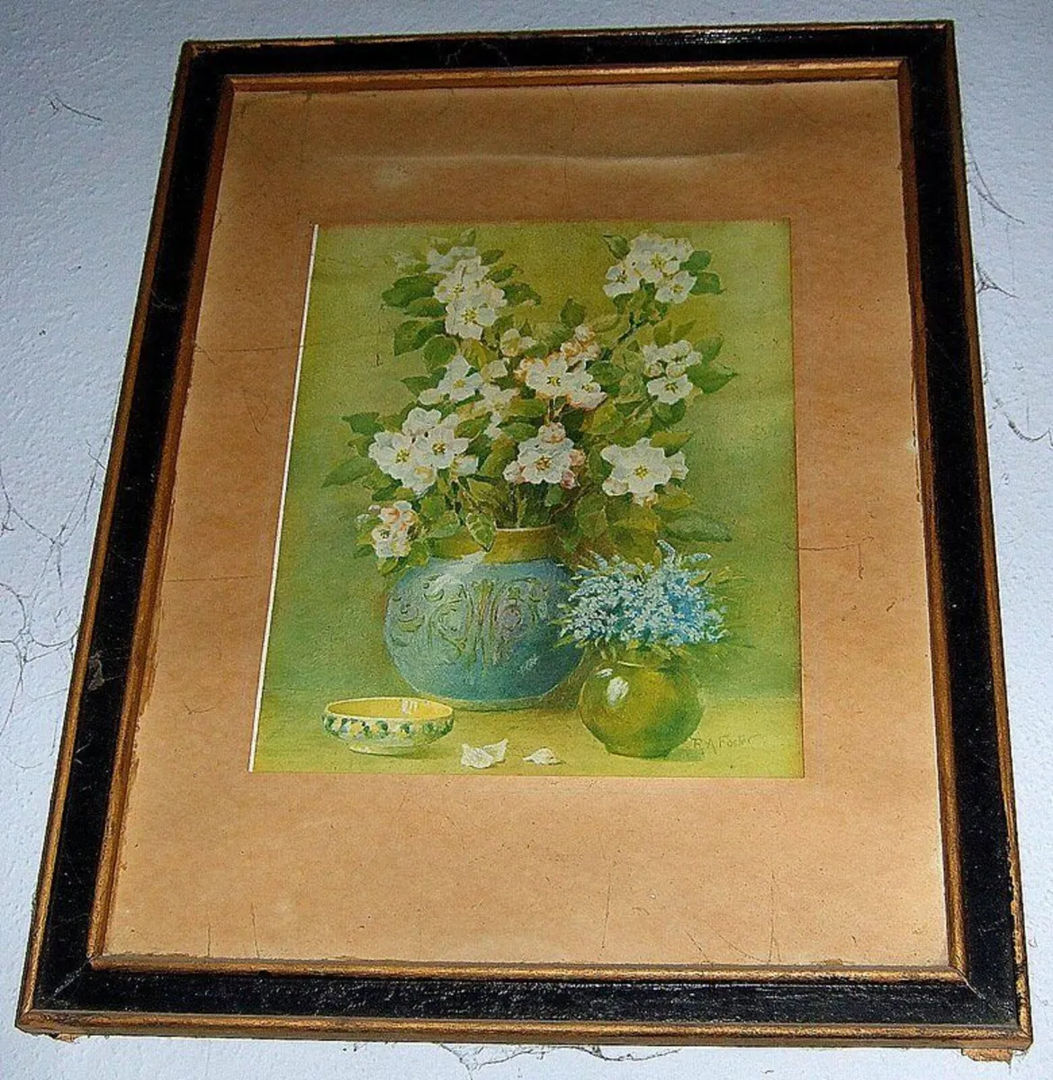 Vintage Floral Still Life Painting by R.A Foster - Image 3