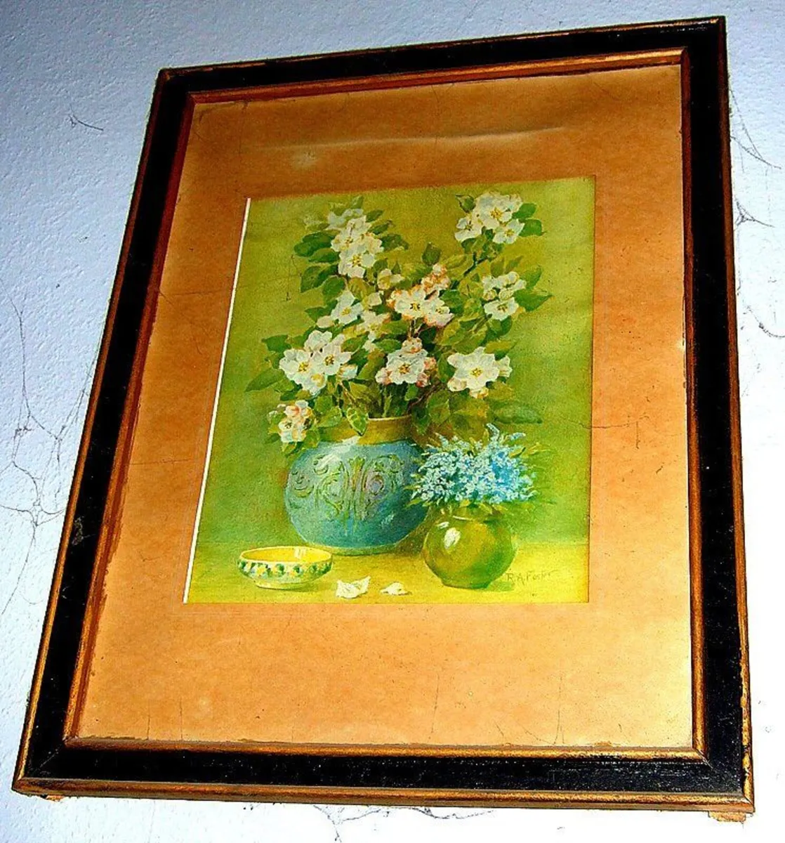 Vintage Floral Still Life Painting by R.A Foster - Image 1