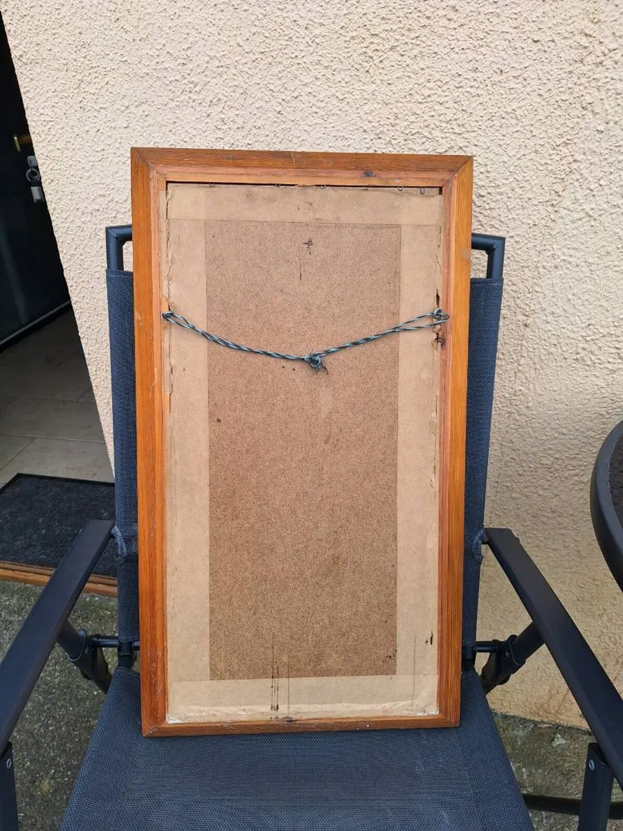 Old wooden rectangular mirror - Image 2