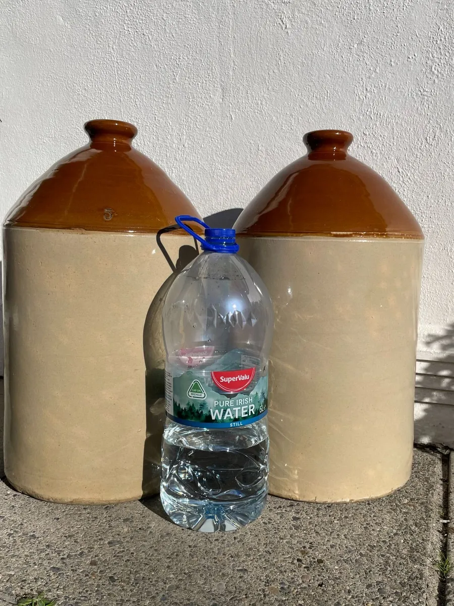 Pair of Antique Stoneware flagons (5 gallon) - Image 2
