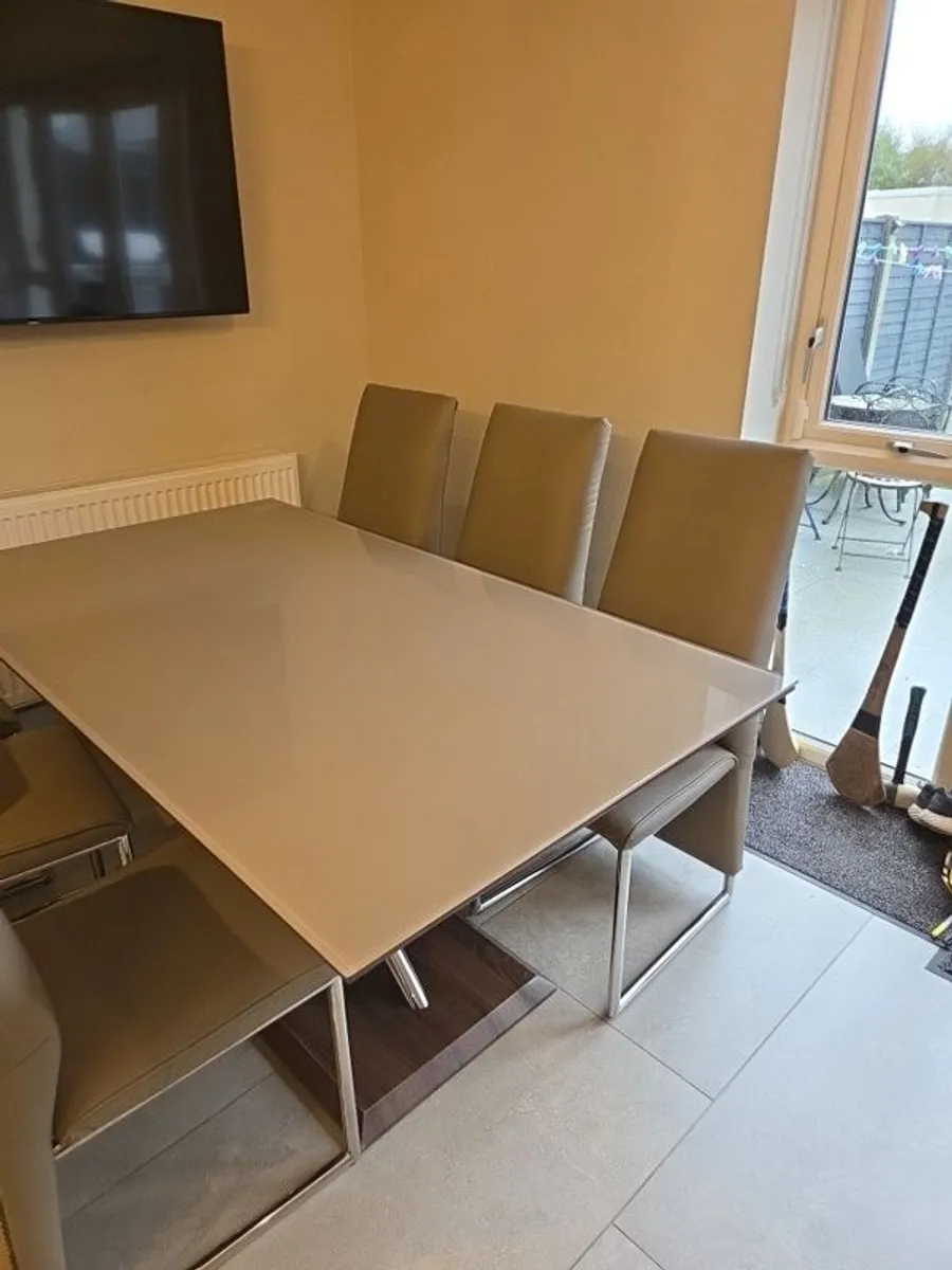 dining table and six chairs - Image 2