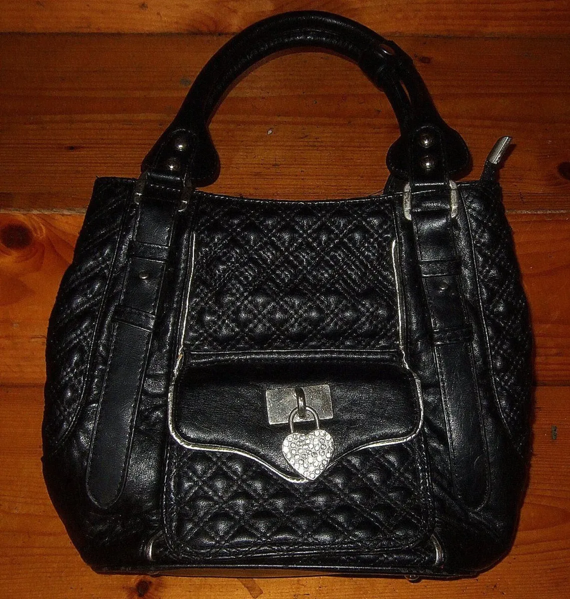 Pristine Black Quilted Satchel Handbag-Ex Display - Image 4