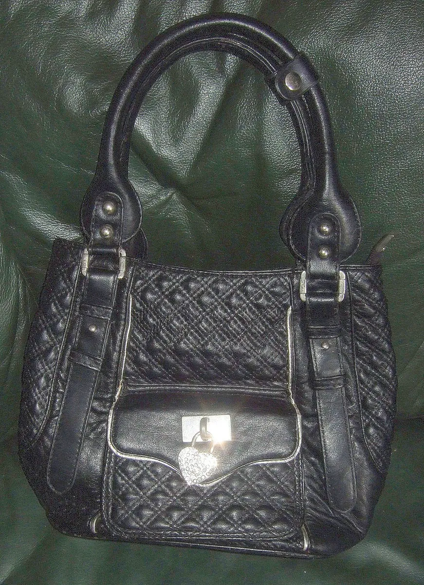 Pristine Black Quilted Satchel Handbag-Ex Display - Image 2