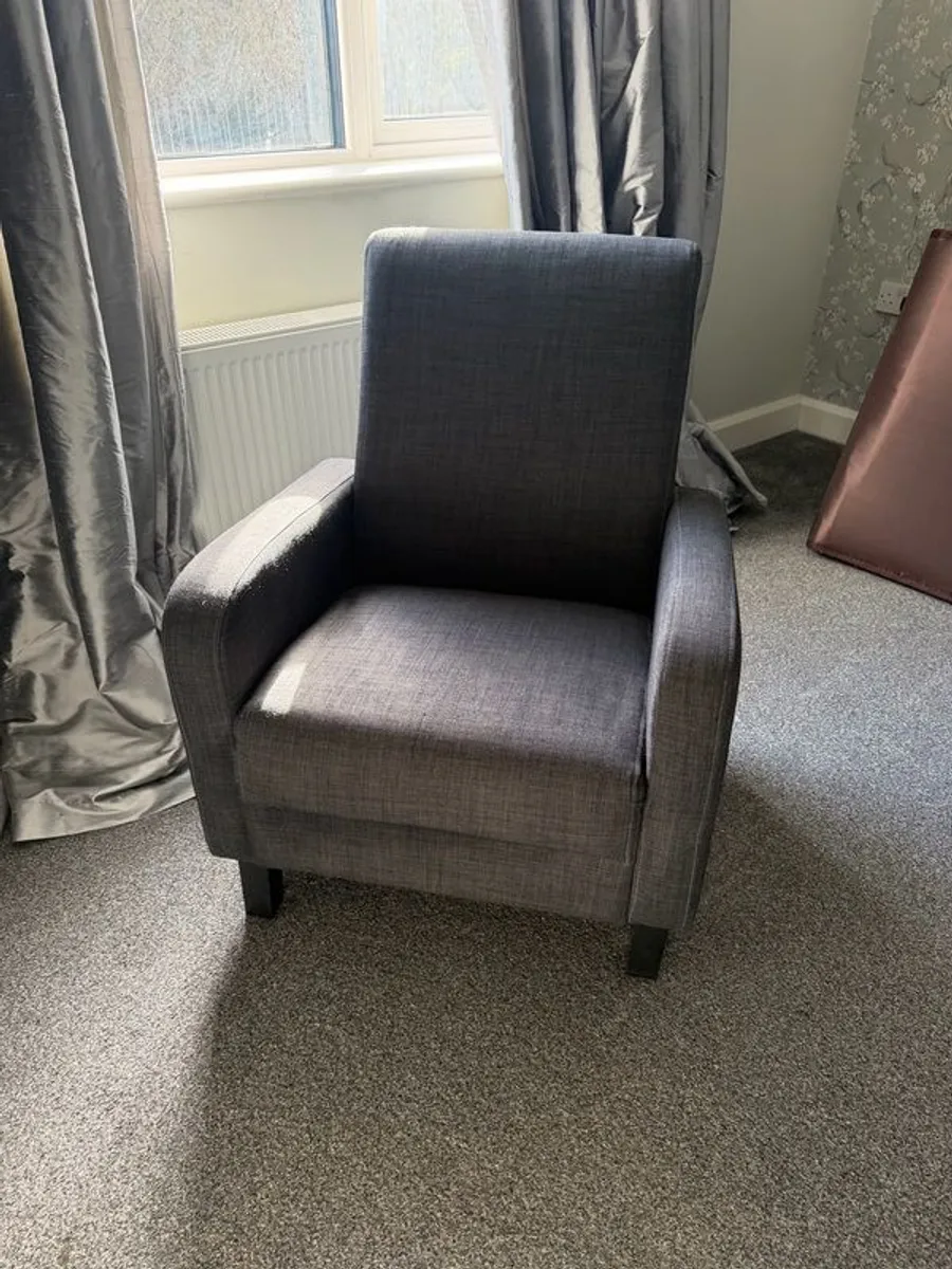 Grey Upholstered Armchair Excellent Condition