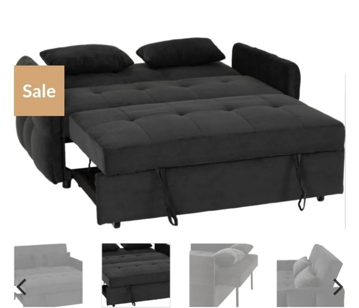 Chelsea Sofa Bed Black Fabric - Image 2
