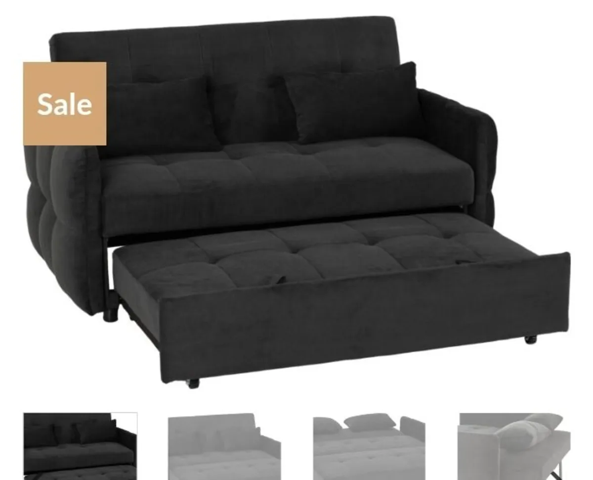 Chelsea Sofa Bed Black Fabric - Image 3