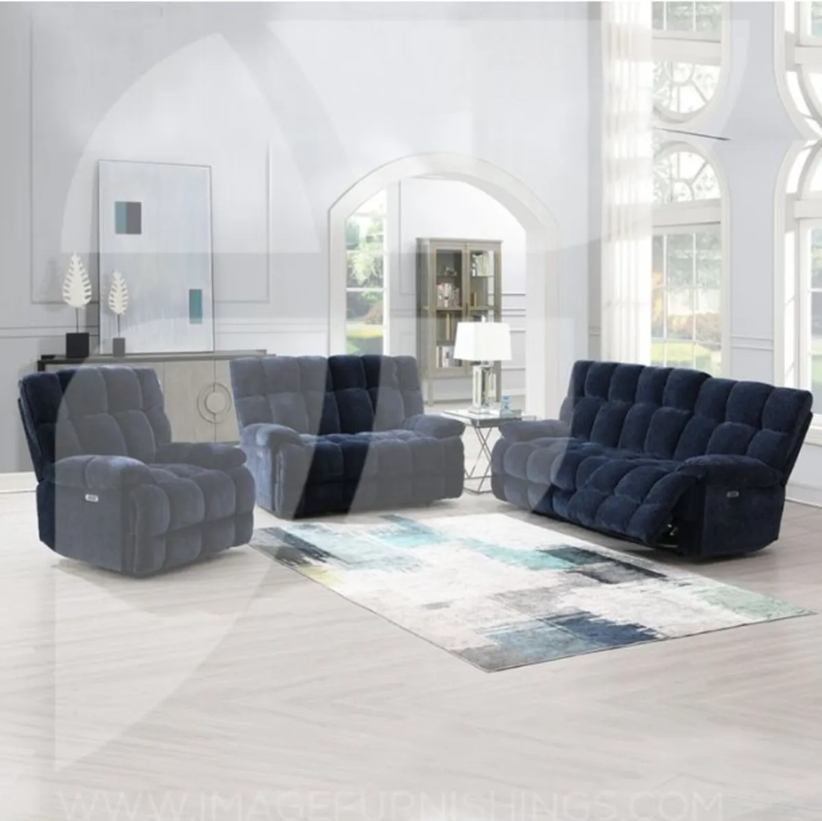 Guildford 3+2+1 Recliner Suite – Antelope Brown Fa - Image 1