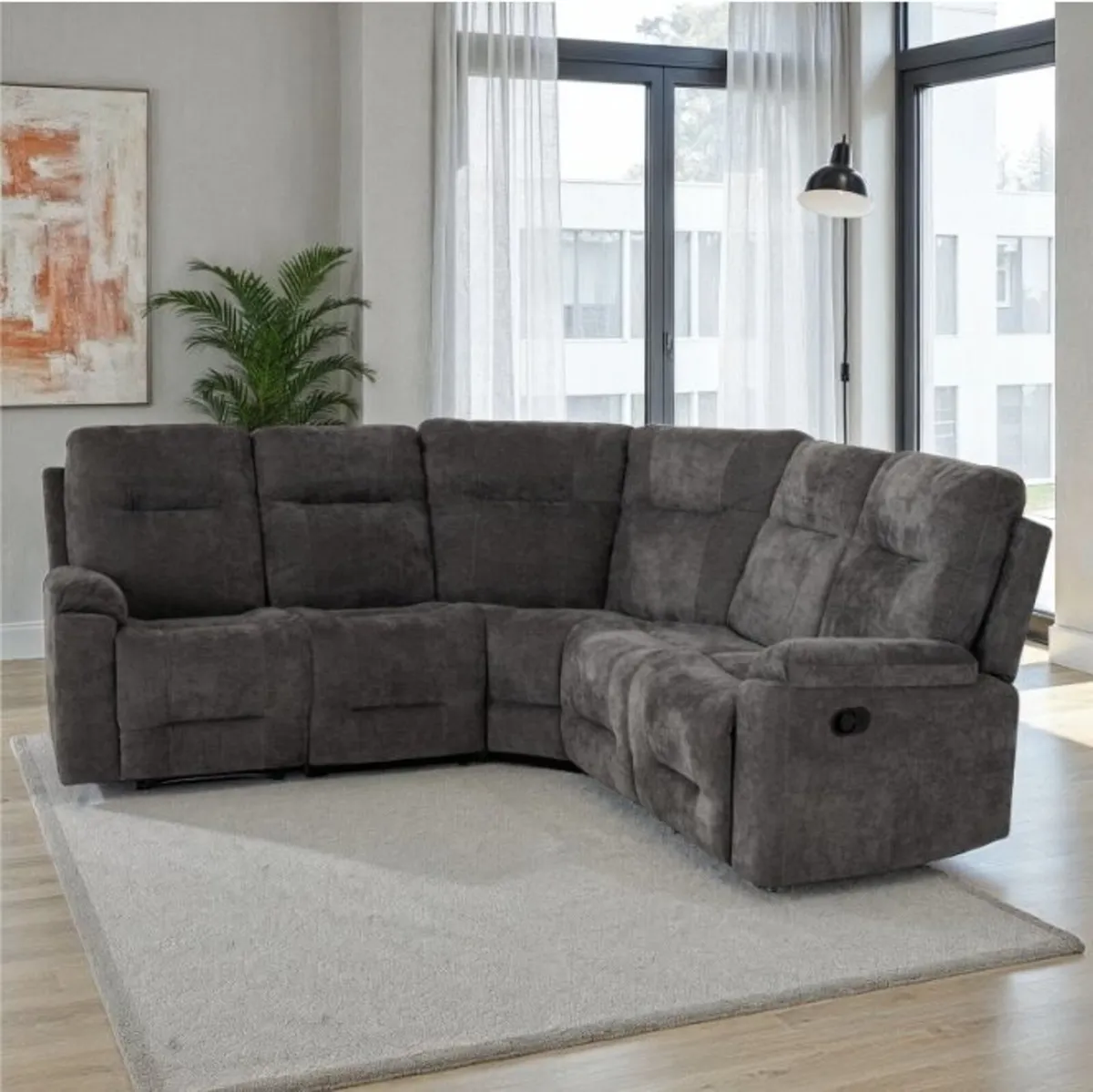 Guildford Grey Fabric Sectional Sofa - Image 1