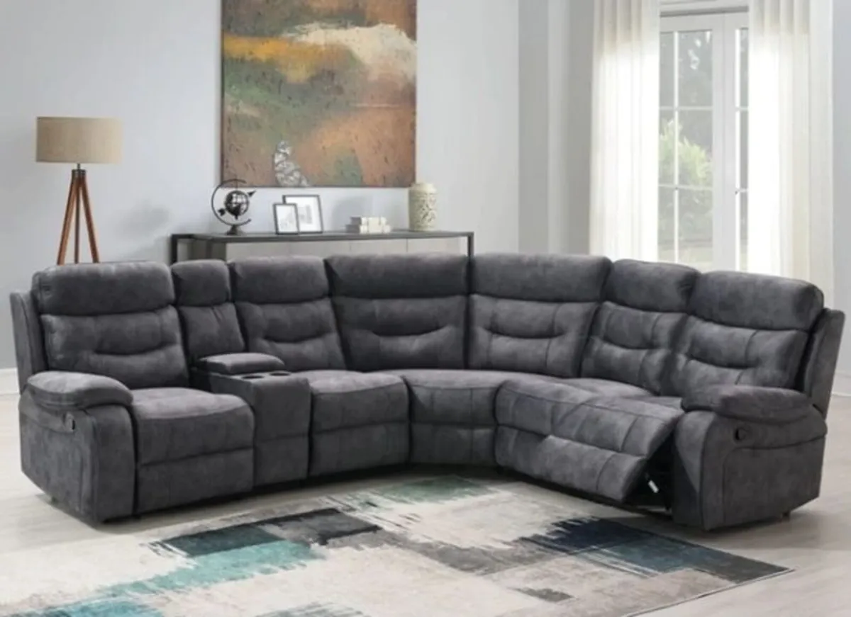 Carrie Manual Sectional Dark Grey