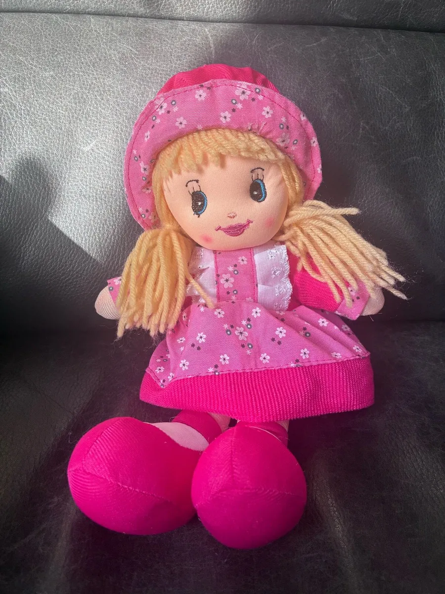 Pink rag doll soft toy
