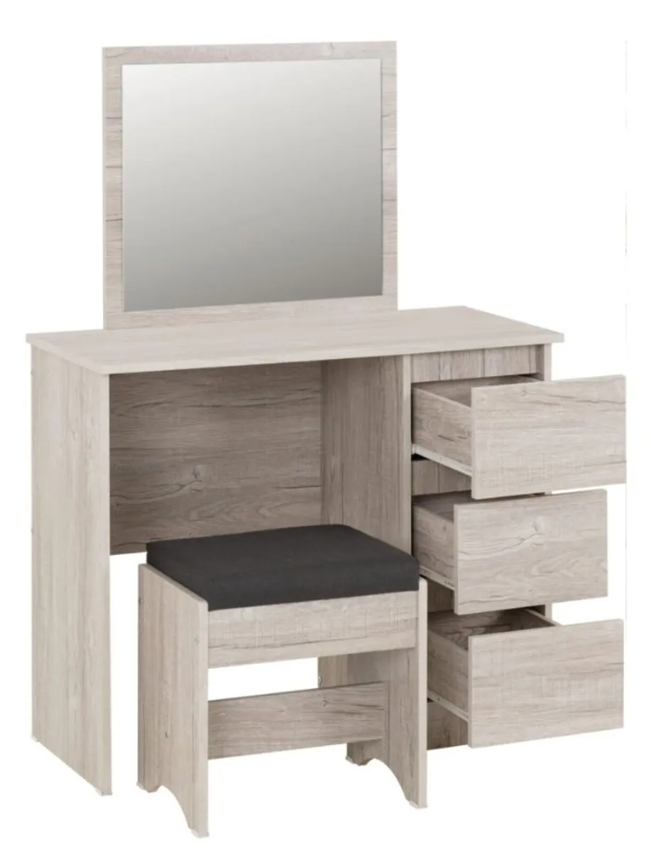 Malvern 3 Drawer Dressing Table Set – Urban Snow - Image 2