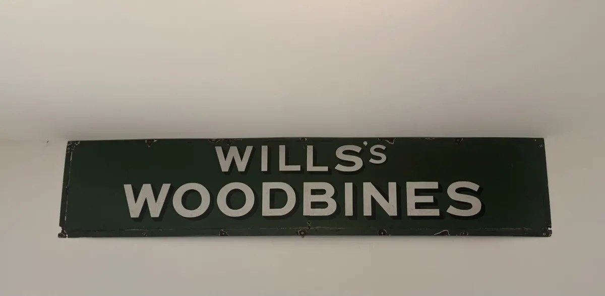 6 ft Wills's Woodbines Enamel Sign - Image 1