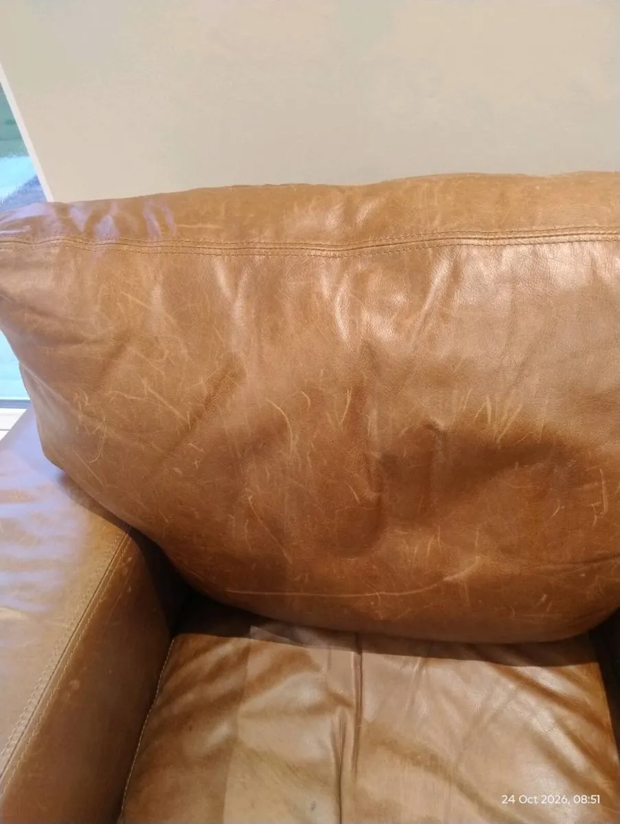 Brown leather Halo armchair - Image 1