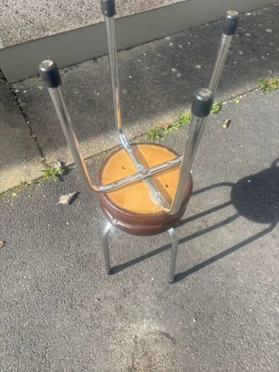 Pair of Retro Chrome Stools - Image 3