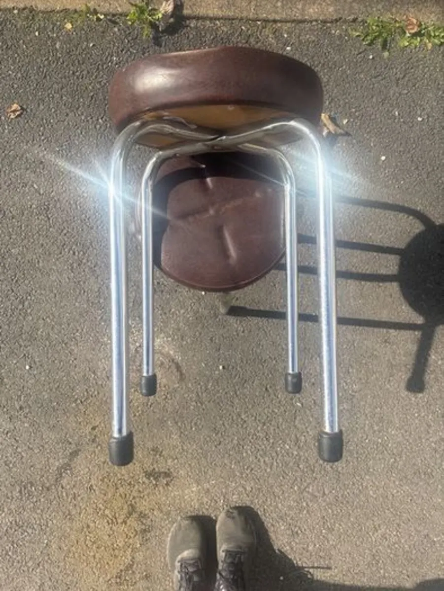 Pair of Retro Chrome Stools - Image 2